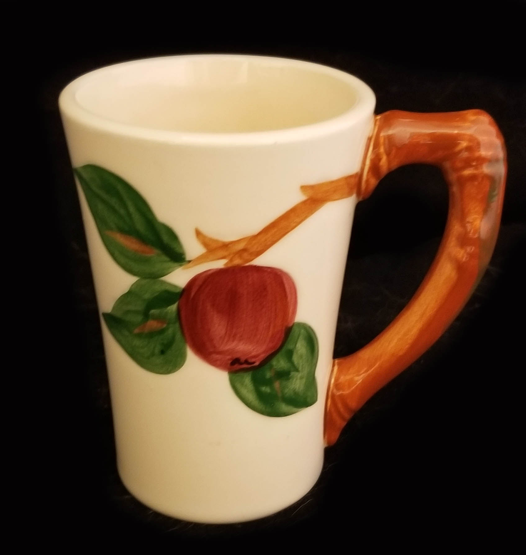 Franciscan APPLE Pattern Irish Coffee Tea Mug Tumbler w/ Saucer WOW NICE 